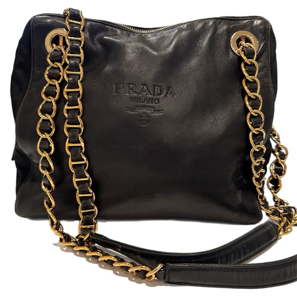 Vintage Prada Lambskin Nylon Bucket Bag - Picture 1 of 6